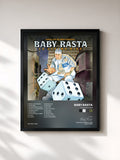 #noir Tableau de l'album La Ultima Risa de Baby Rasta, cadre noir, imprimé et encadré en France