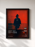 #noir Tableau de l'album Untreated Trauma de Mozzy, cadre noir, imprimé et encadré en France