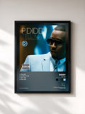 #noir Tableau de l'album Tell Me (feat. Christina Aguilera) de Diddy, cadre noir, imprimé et encadré en France