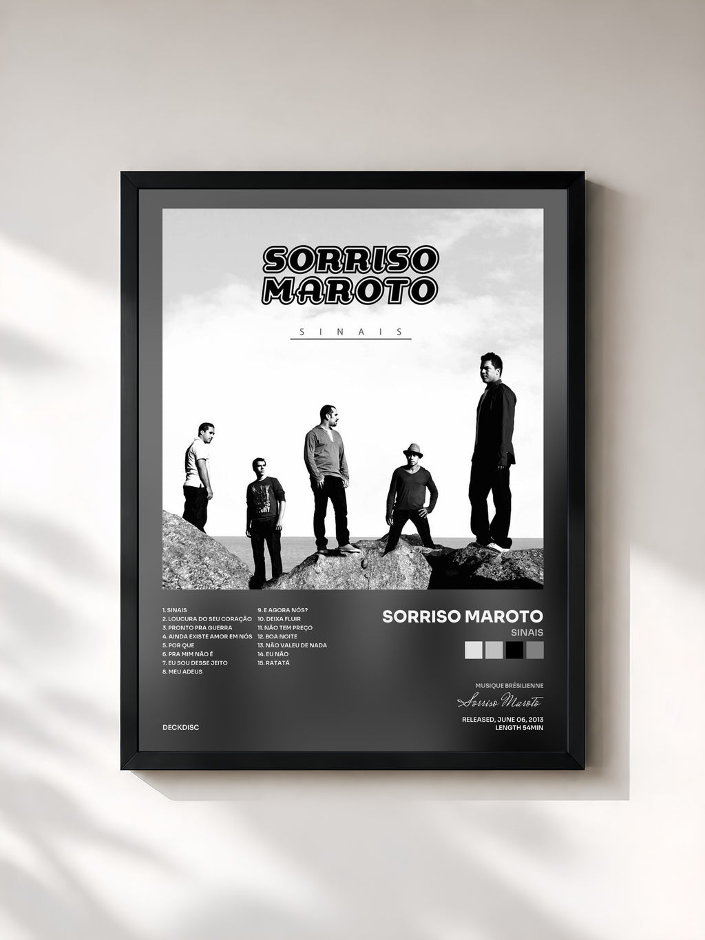 #noir Tableau de l'album Sinais de Sorriso Maroto, cadre noir, imprimé et encadré en France