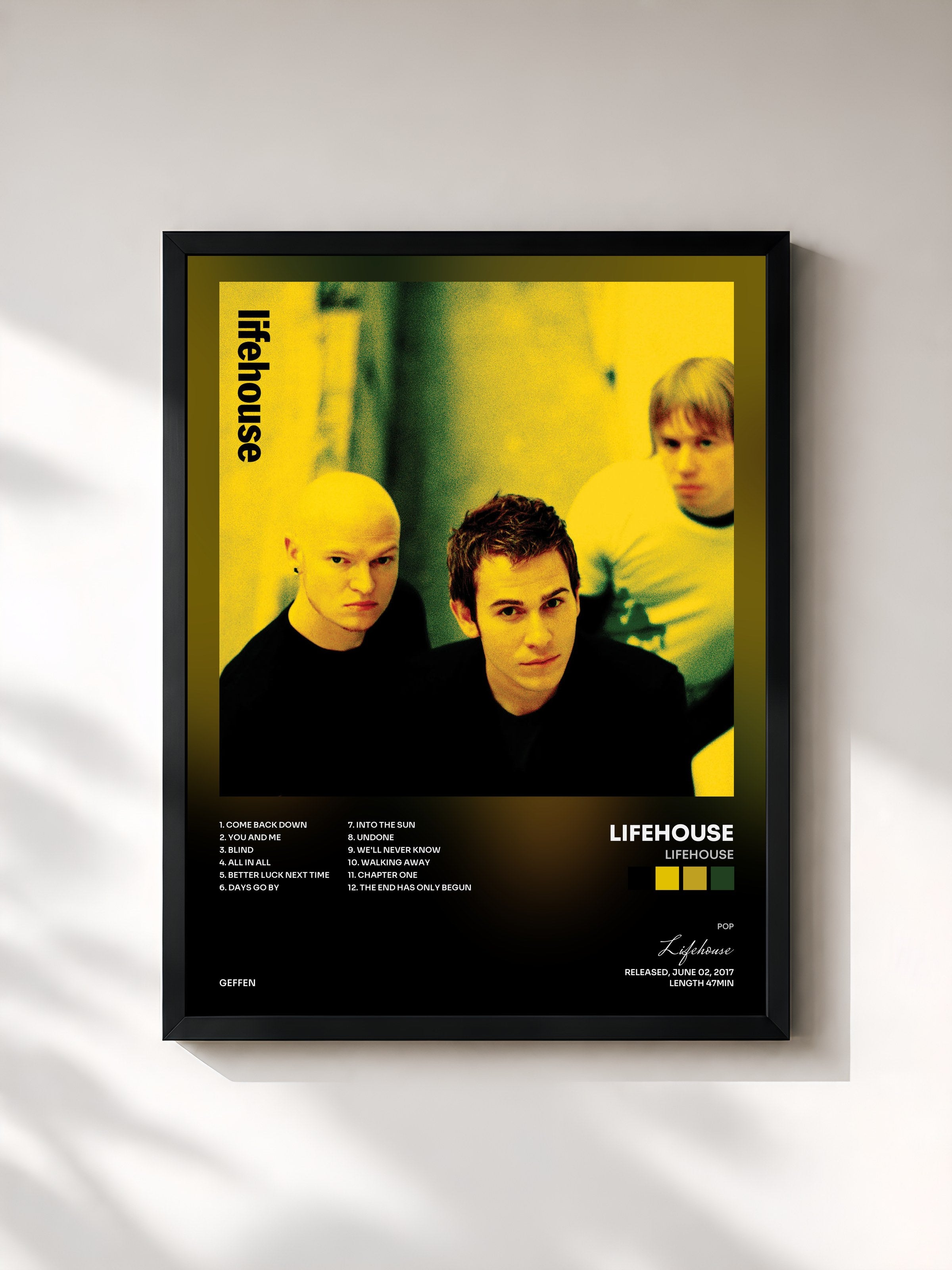 #noir Tableau de l'album Lifehouse de Lifehouse, cadre noir, imprimé et encadré en France