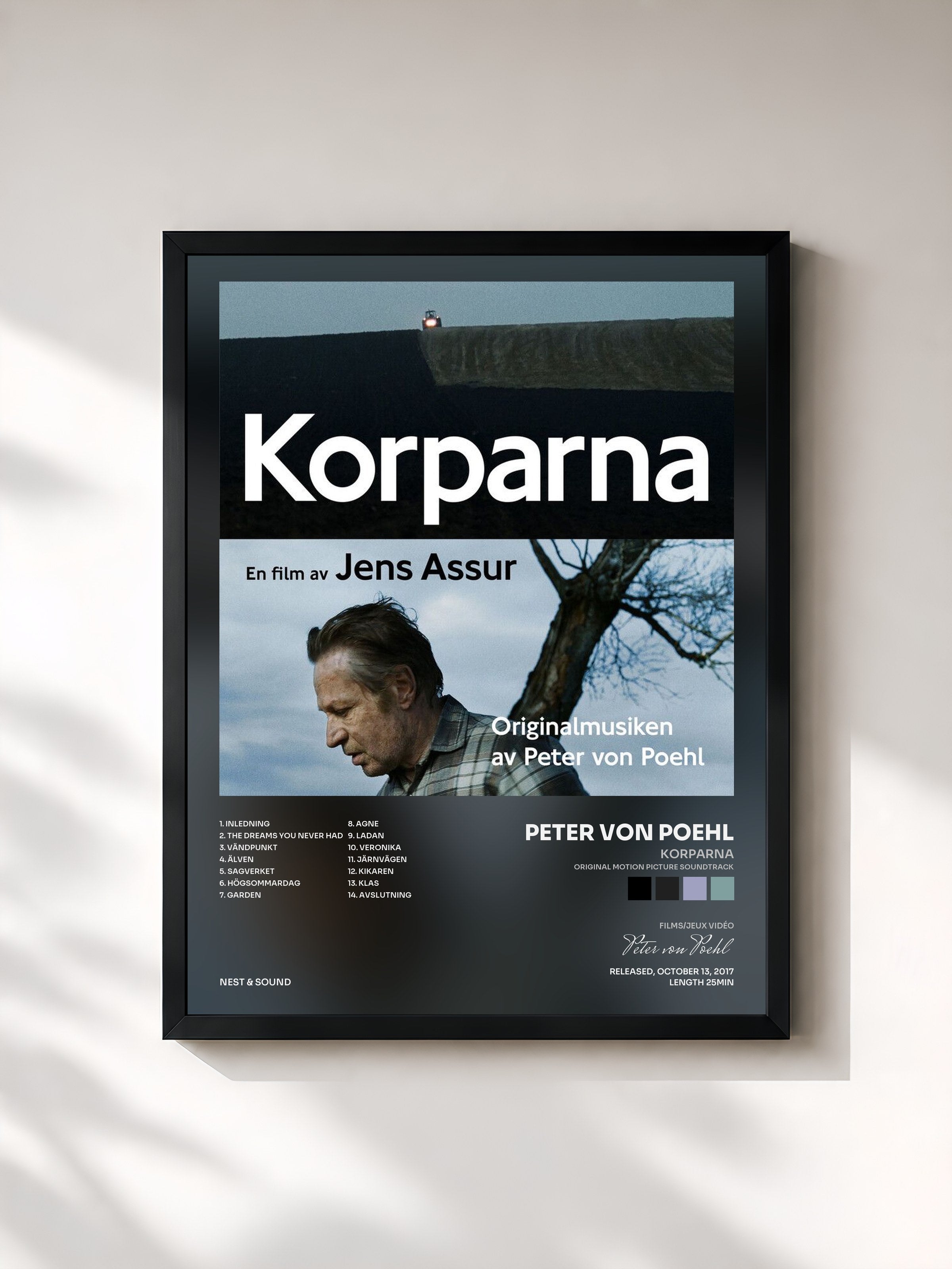#noir Tableau de l'album Korparna (Original Motion Picture Soundtrack) de Peter von Poehl, cadre noir, imprimé et encadré en France