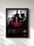 #noir Tableau de l'album Essential de UB40, cadre noir, imprimé et encadré en France