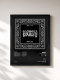 #noir Tableau de l'album Gangsta Party de Jeezy, cadre noir, imprimé et encadré en France