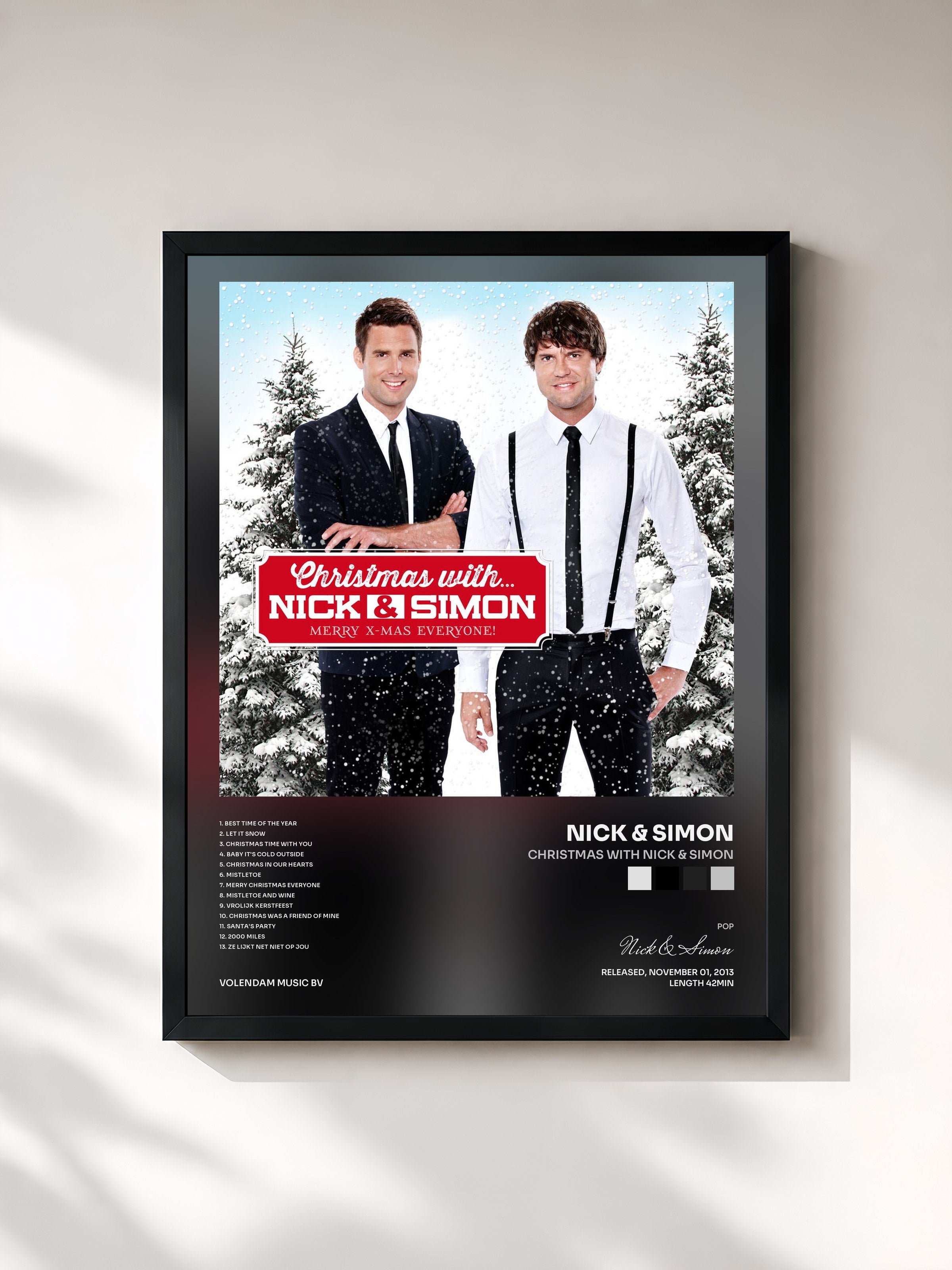 #noir Tableau de l'album Christmas With Nick & Simon de Nick & Simon, cadre noir, imprimé et encadré en France