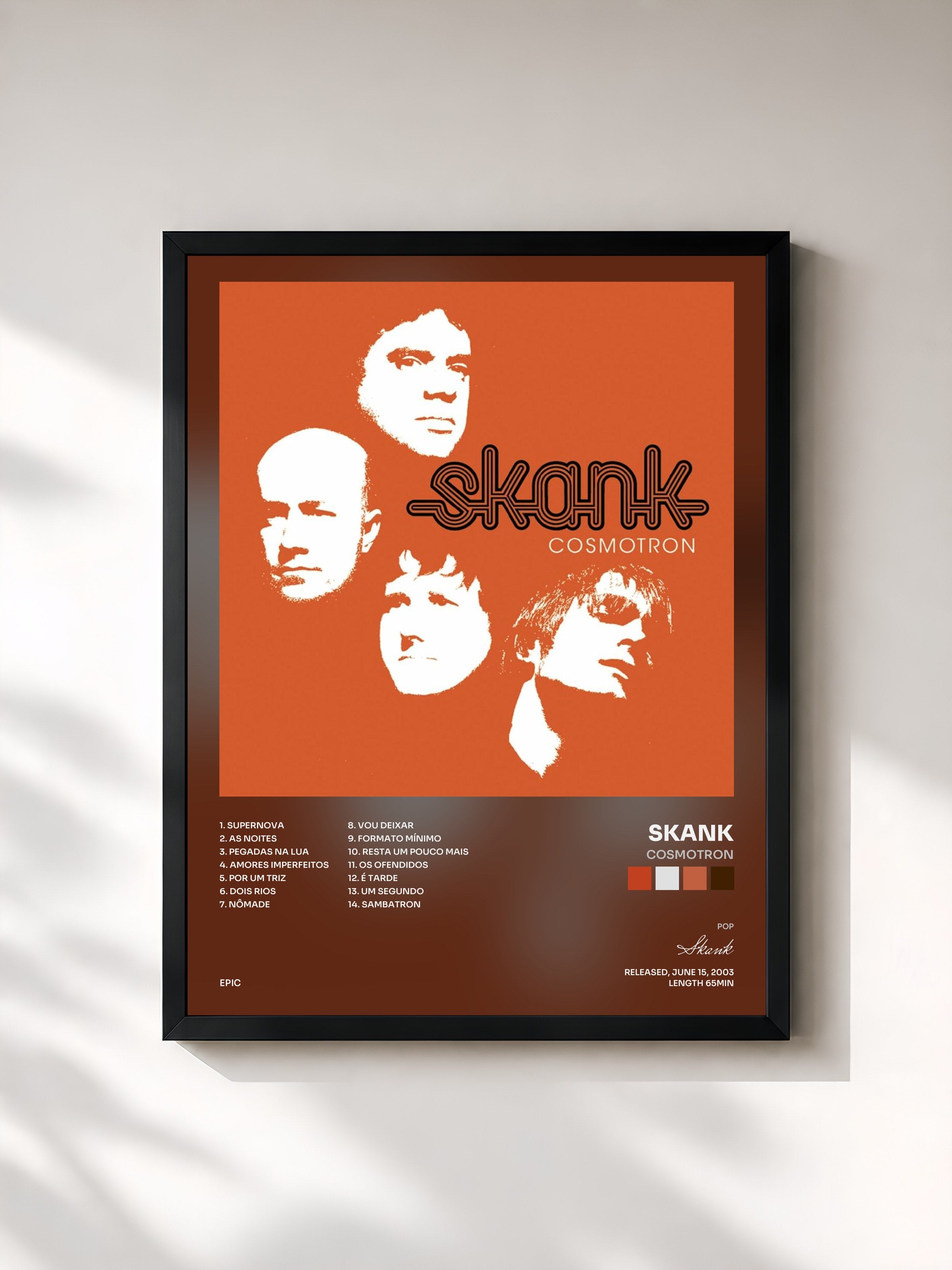 #noir Tableau de l'album Cosmotron de Skank, cadre noir, imprimé et encadré en France