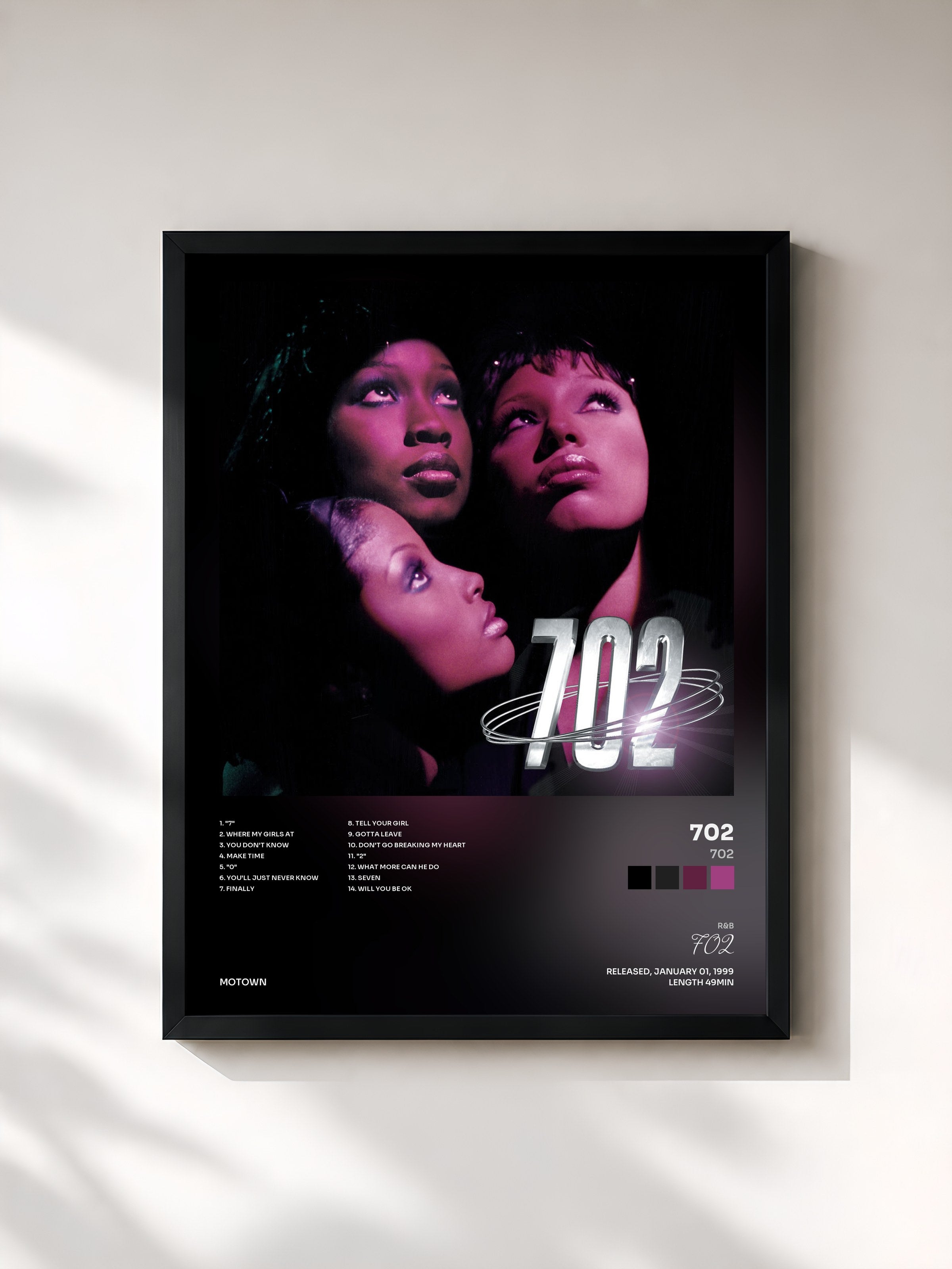 #noir Tableau de l'album 702 de 702, cadre noir, imprimé et encadré en France