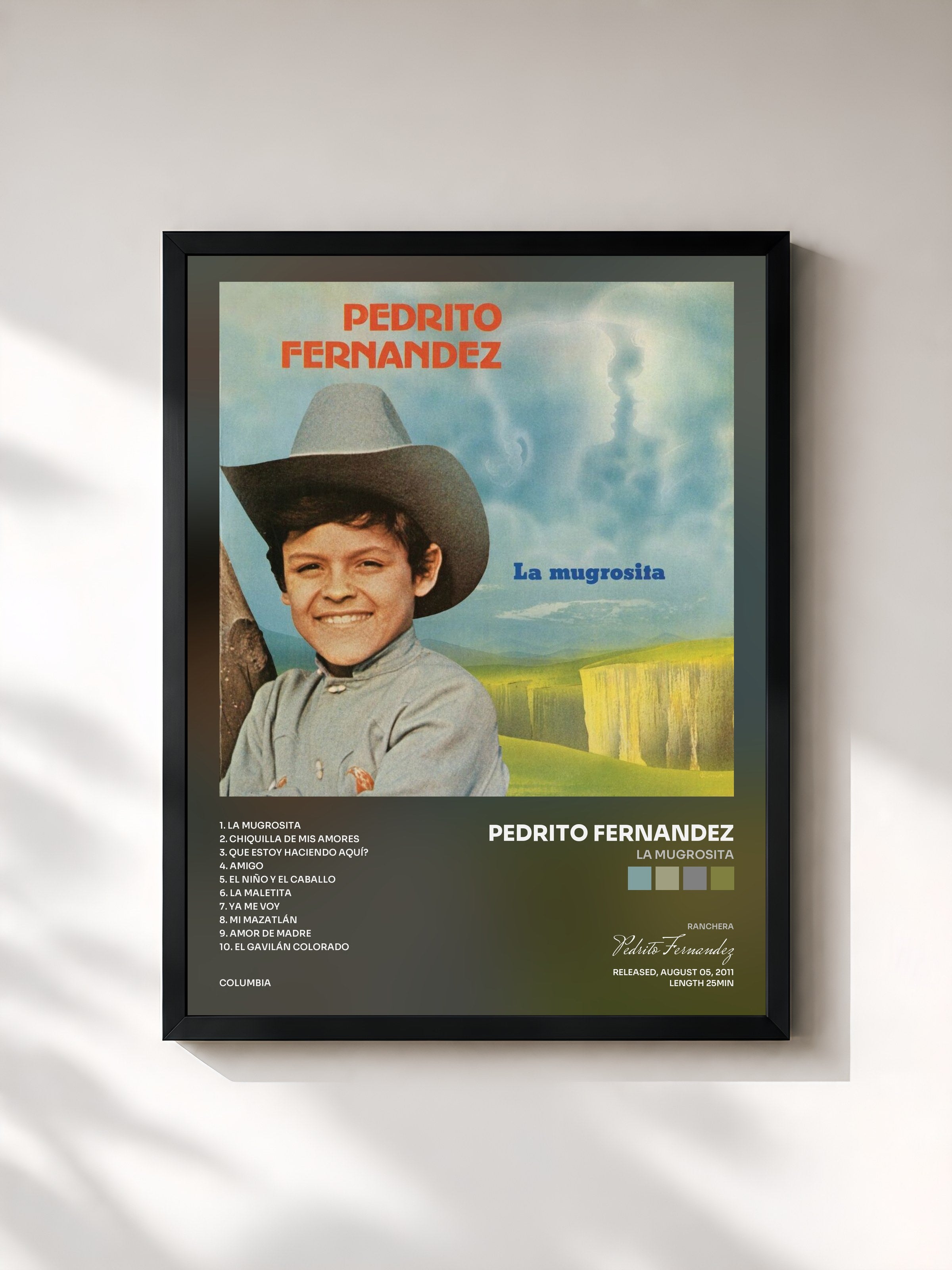 #noir Tableau de l'album La Mugrosita de Pedrito Fernandez, cadre noir, imprimé et encadré en France