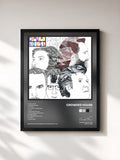 #noir Tableau de l'album Gravity Stairs de Crowded House, cadre noir, imprimé et encadré en France