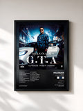 #noir Tableau de l'album G.T.A. (GANGSTER TICKEN ANDERS) de Milonair, cadre noir, imprimé et encadré en France