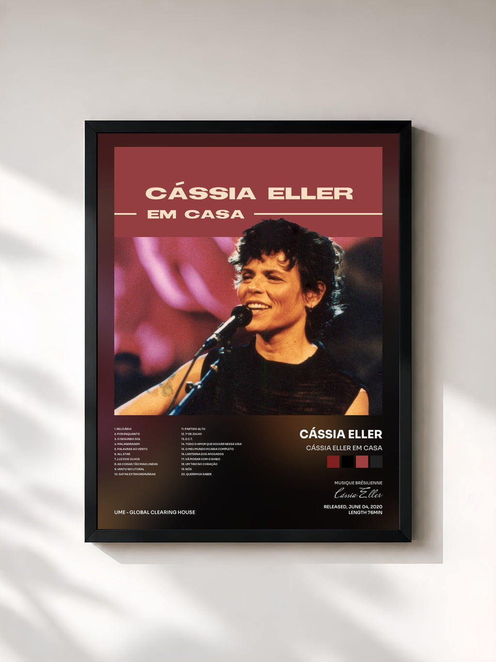 #noir Tableau de l'album Cássia Eller Em Casa de Cássia Eller, cadre noir, imprimé et encadré en France