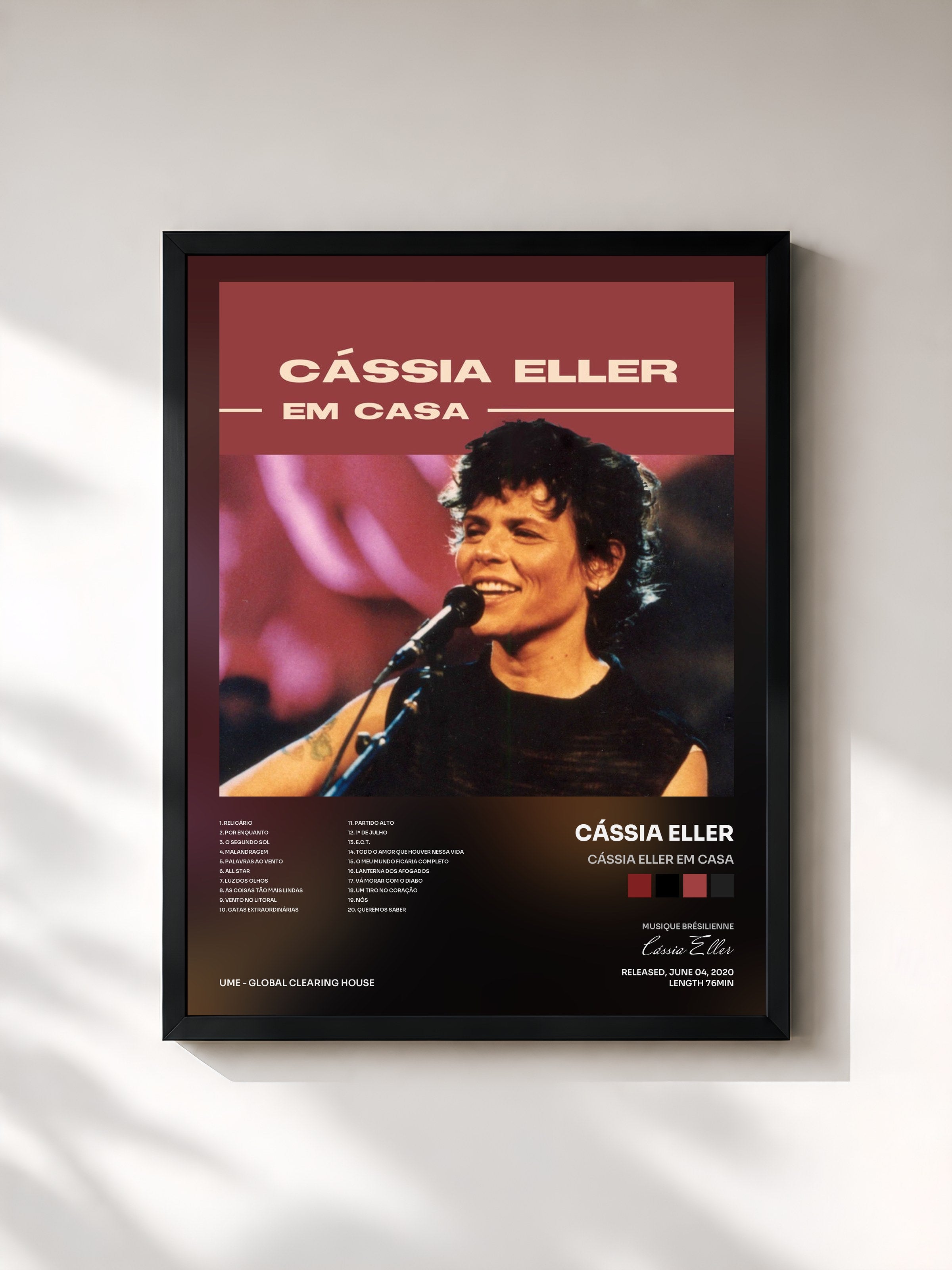 #noir Tableau de l'album Cássia Eller Em Casa de Cássia Eller, cadre noir, imprimé et encadré en France