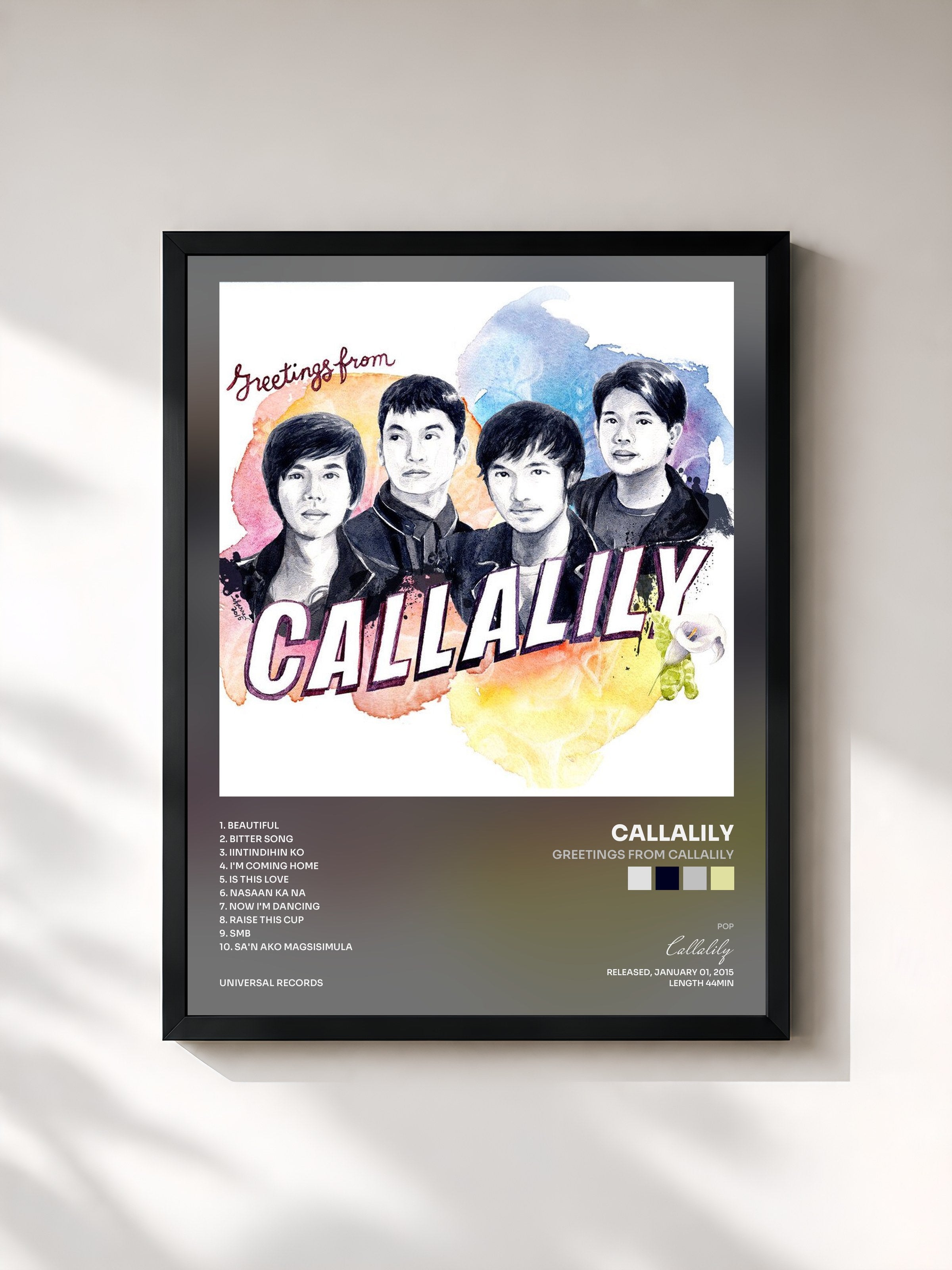 #noir Tableau de l'album Greetings from Callalily de Callalily, cadre noir, imprimé et encadré en France