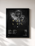 #noir Tableau de l'album NXTLVL de Azad, cadre noir, imprimé et encadré en France