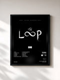 #noir Tableau de l'album Auf Loop de Zuna, cadre noir, imprimé et encadré en France