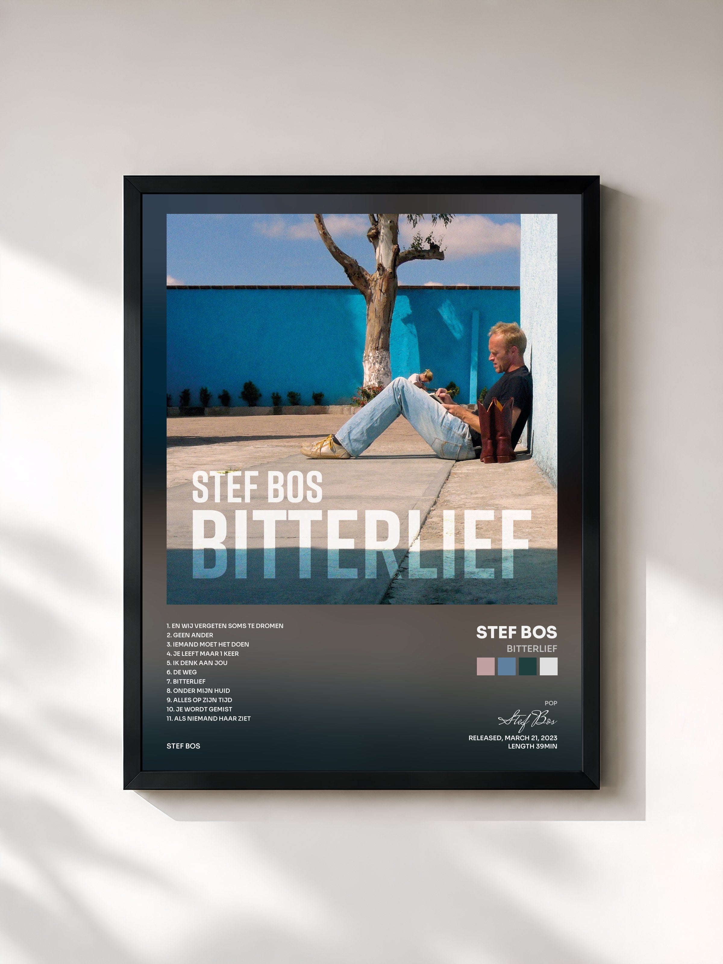 #noir Tableau de l'album Bitterlief de Stef Bos, cadre noir, imprimé et encadré en France