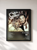 #noir Tableau de l'album Celia y Willie de Willie Colón, cadre noir, imprimé et encadré en France