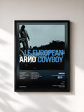 #noir Tableau de l'album Le European Cowboy de Arno, cadre noir, imprimé et encadré en France