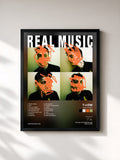 #noir Tableau de l'album REAL MUSIC de T-low, cadre noir, imprimé et encadré en France