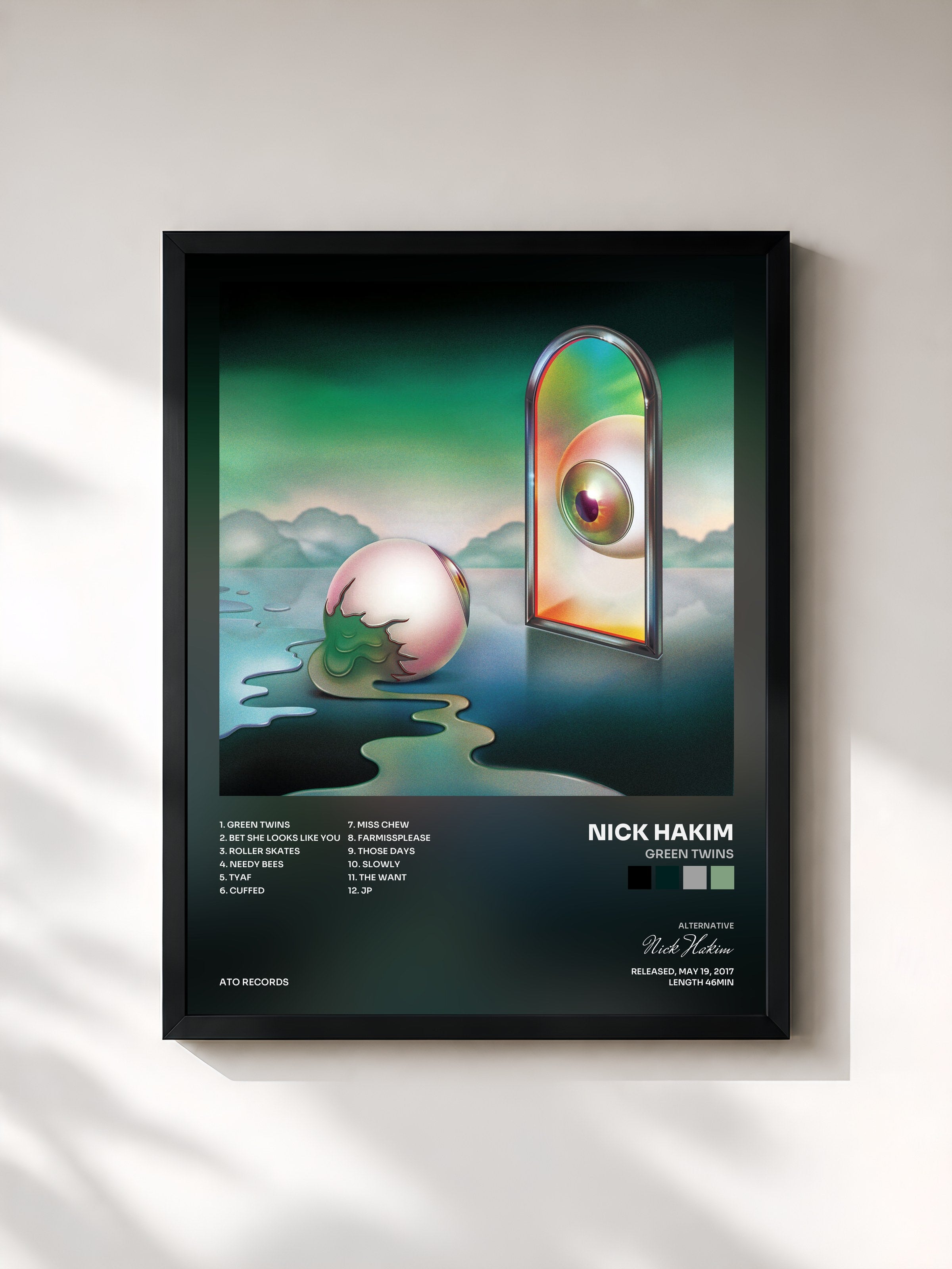 Nick Hakim · Green Twins — Affiche encadrée