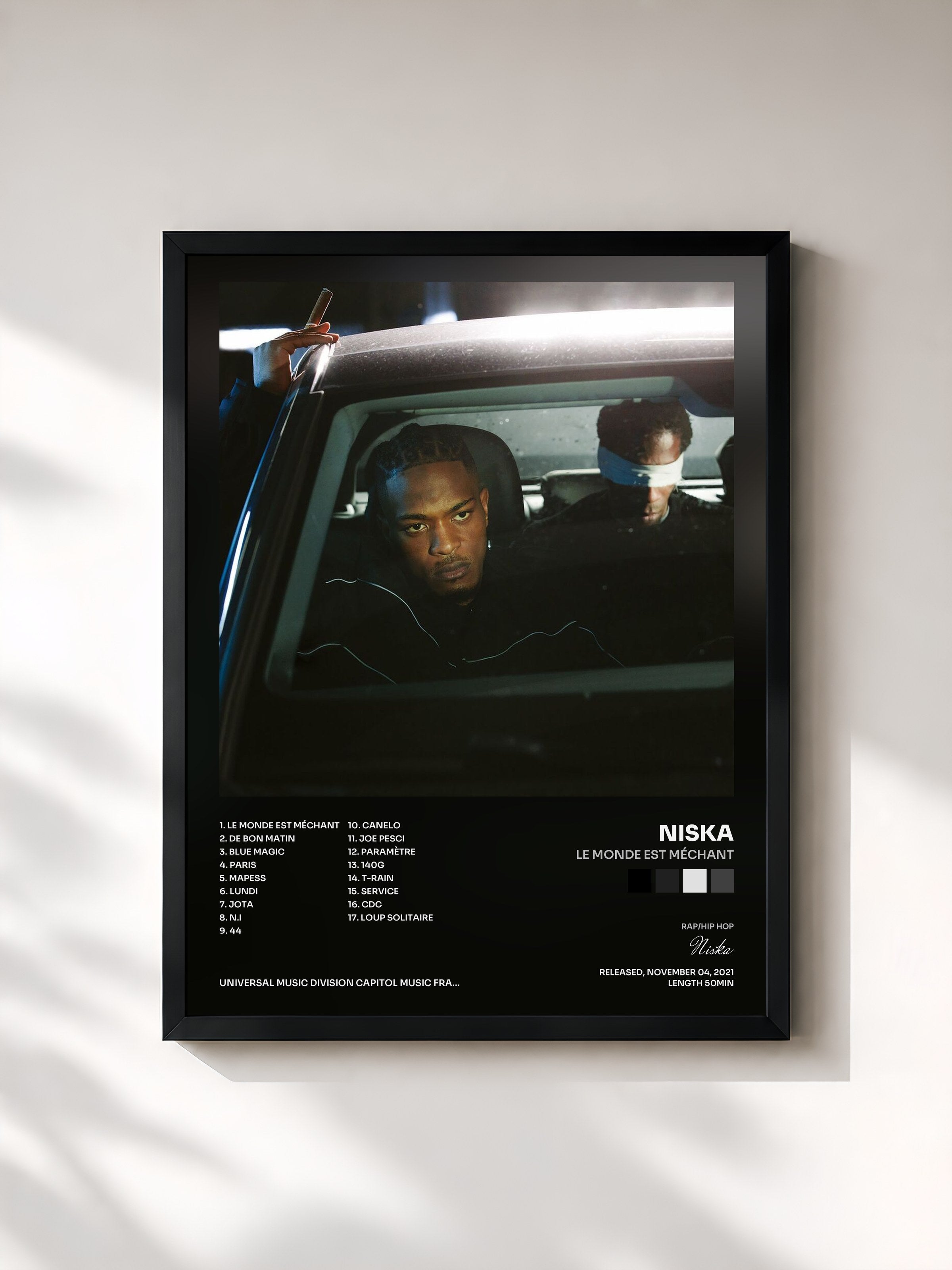 Niska · Le monde est méchant — Affiche encadrée