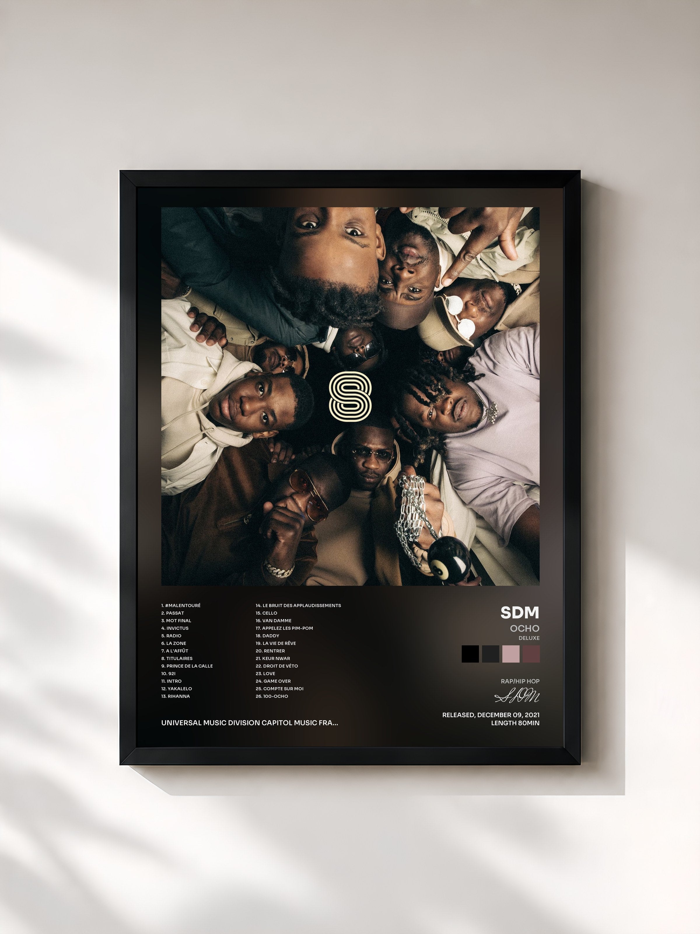 #noir OCHO (Deluxe) by SDM as a framed art print, black frame, printed and framed in France
