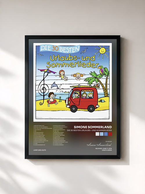 Simone Sommerland · Die 30 besten Urlaubs- und Sommerlieder — Affiche encadrée