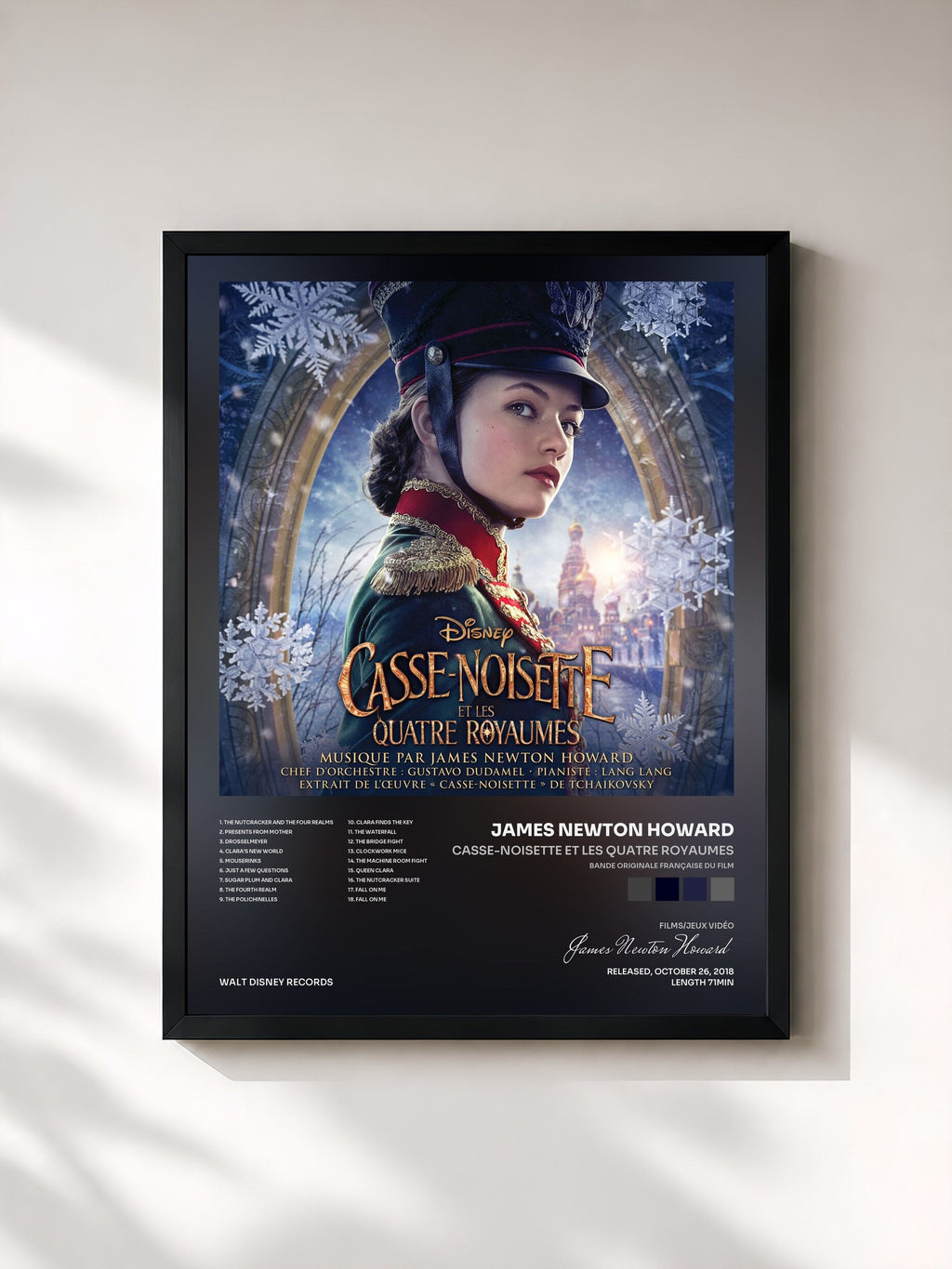 #noir Casse-noisette et les quatre royaumes (Bande Originale Française du Film) de James Newton Howard en lámina enmarcada, marco negro, impresa y enmarcada en Francia