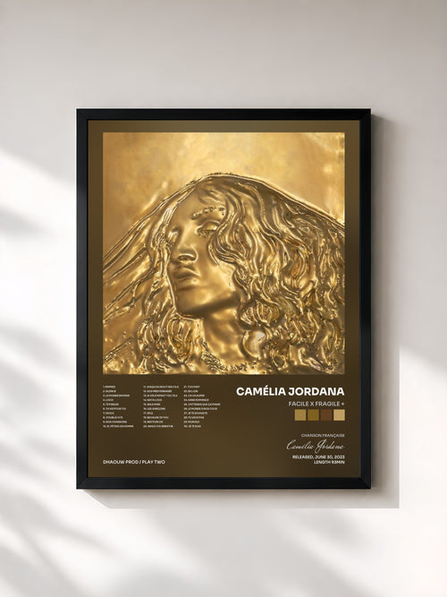 Camélia Jordana · facile x fragile + — Affiche encadrée