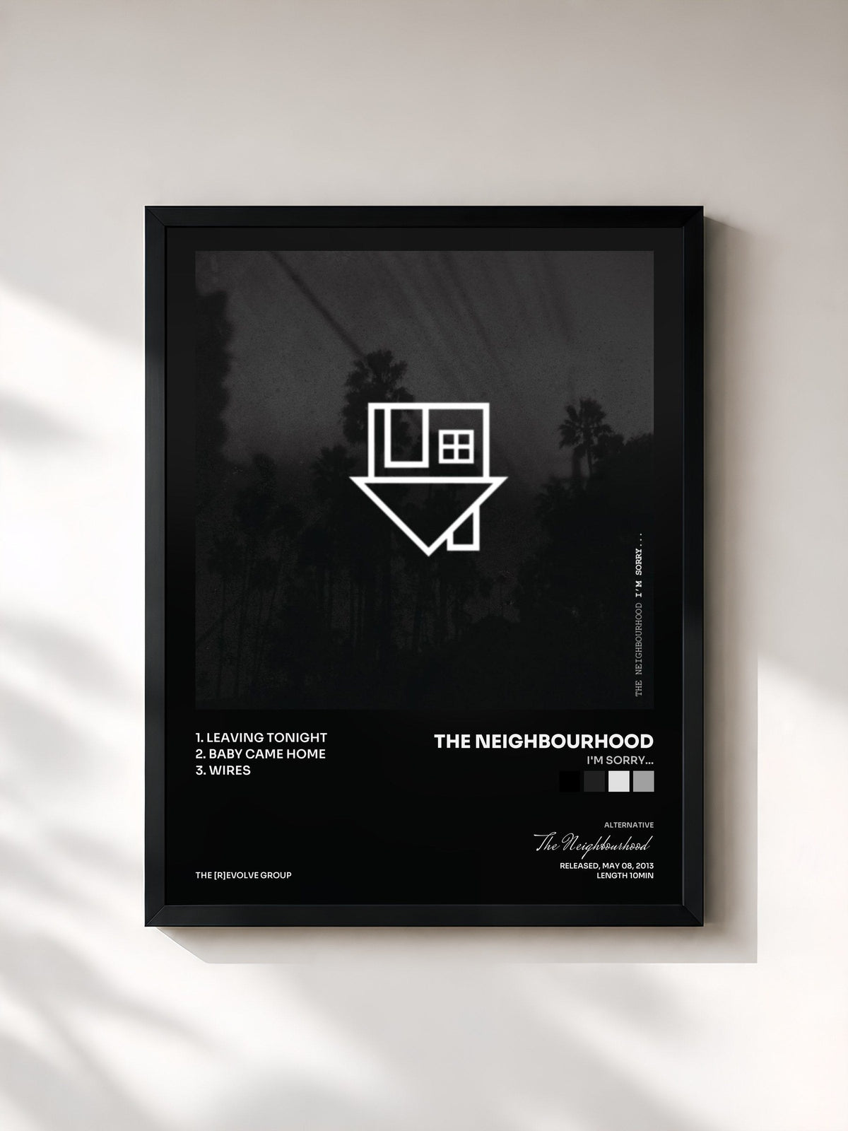 #noir Tableau de l'album I'm Sorry... de The Neighbourhood, cadre noir, imprimé et encadré en France