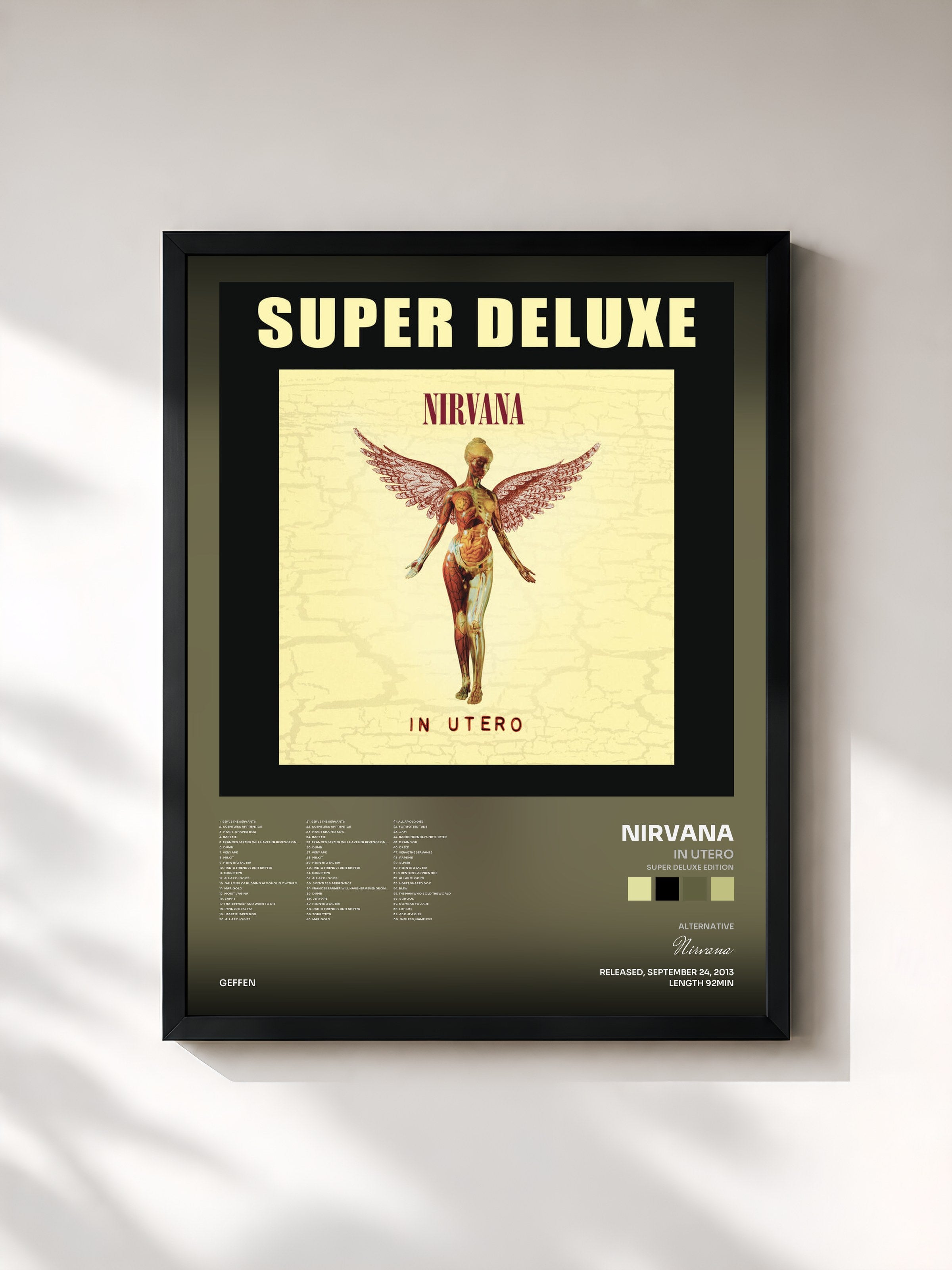 #noir In Utero (Super Deluxe Edition) by Nirvana as a framed art print, black frame, printed and framed in France