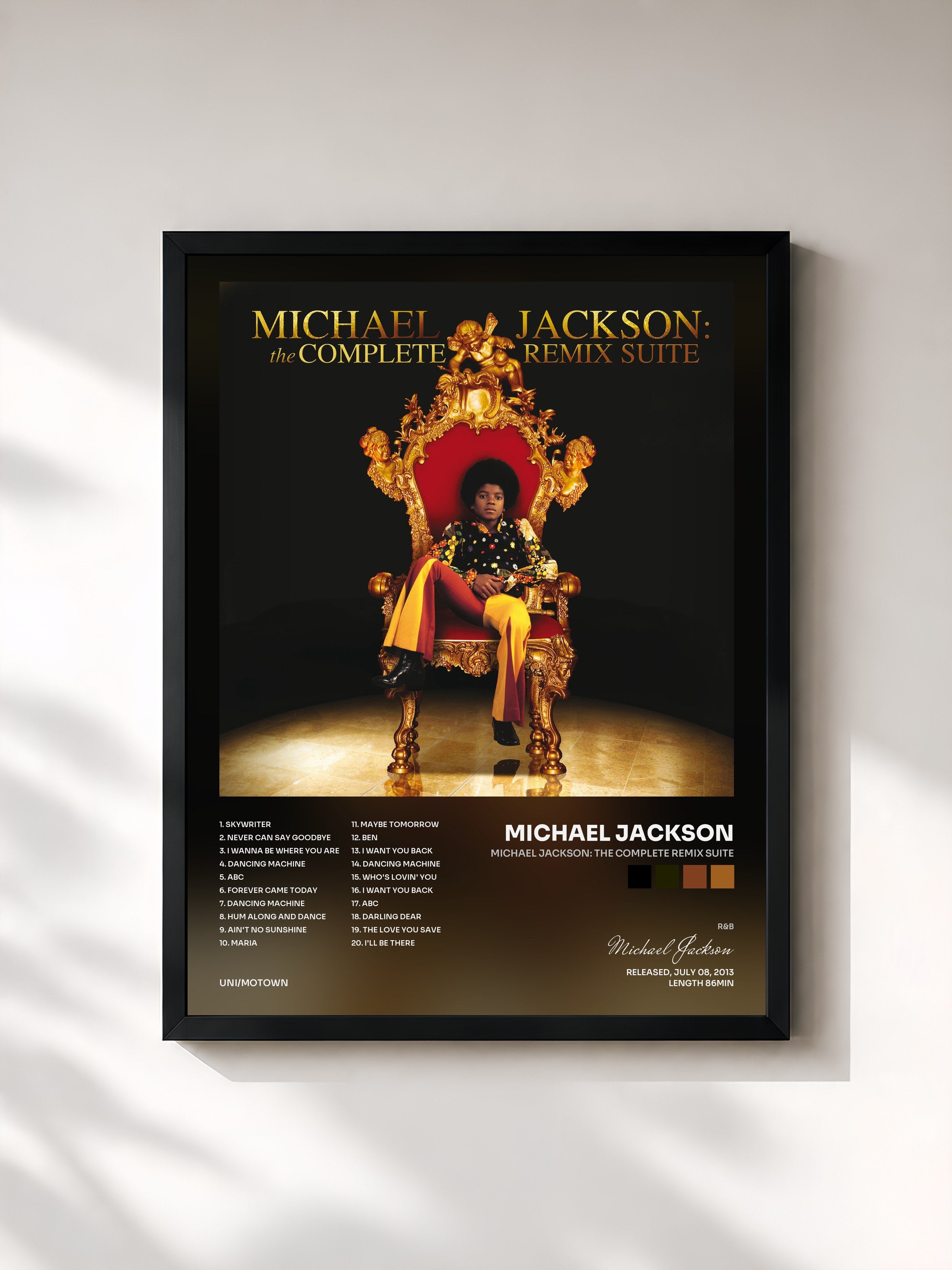 #noir Tableau de l'album Michael Jackson: The Complete Remix Suite de Michael Jackson, cadre noir, imprimé et encadré en France