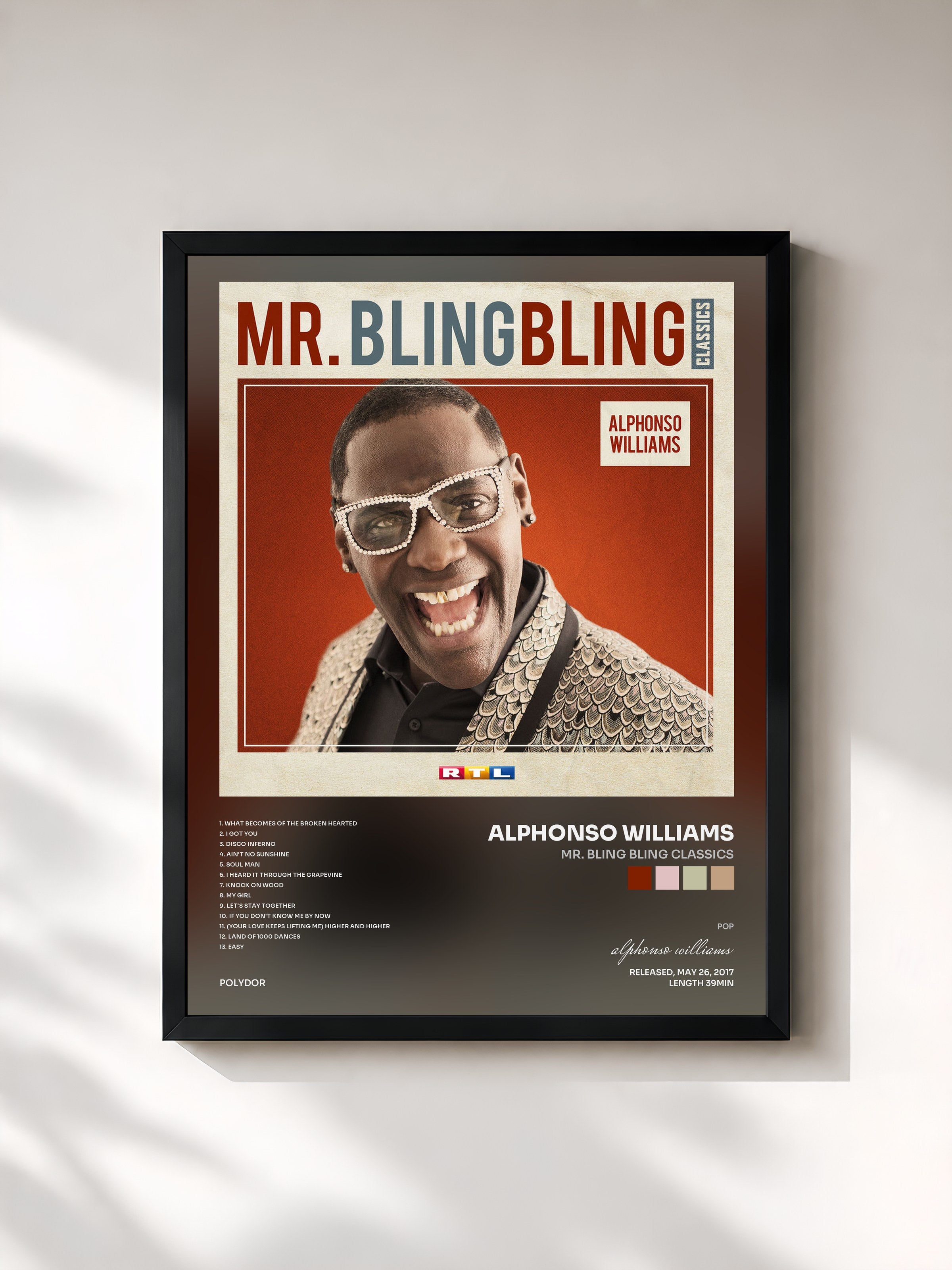 #noir Tableau de l'album Mr. Bling Bling Classics de alphonso williams, cadre noir, imprimé et encadré en France