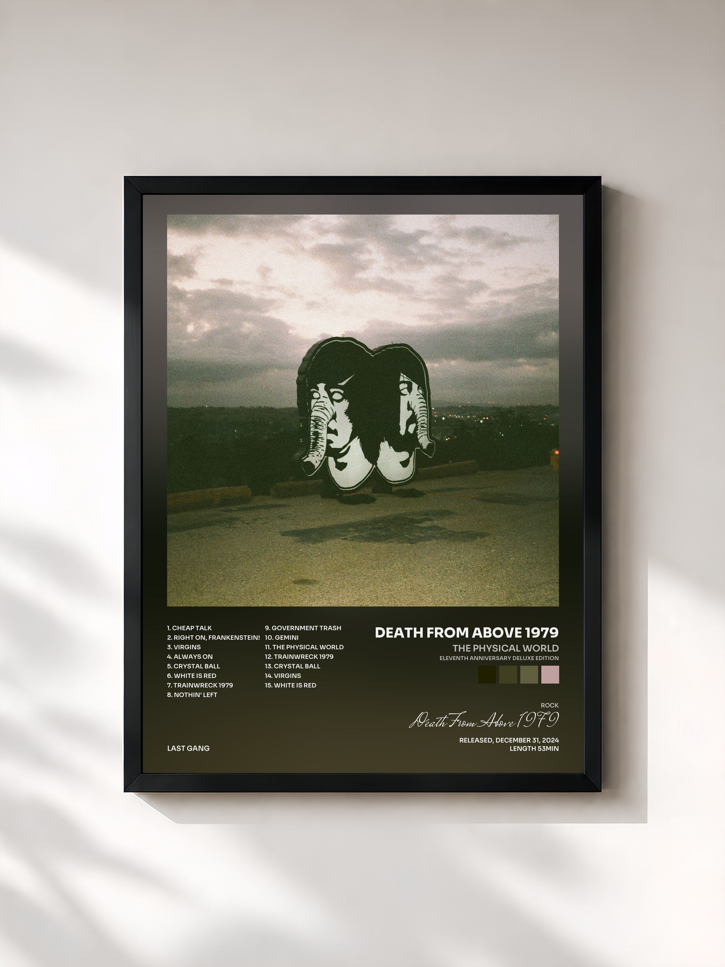 #noir Tableau de l'album The Physical World (Eleventh Anniversary Deluxe Edition) de Death From Above 1979, cadre noir, imprimé et encadré en France