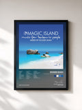 #noir Tableau de l'album Magic Island - Music for Balearic People, Vol. 5 de Roger Shah, cadre noir, imprimé et encadré en France