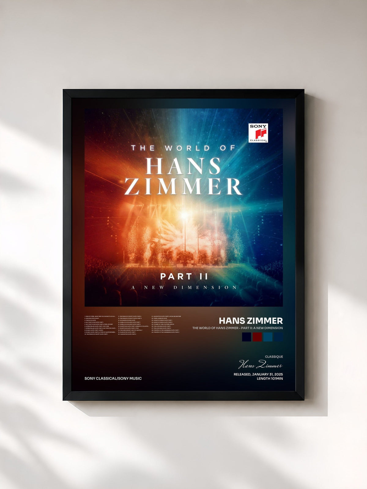 #noir Tableau de l'album The World of Hans Zimmer - Part II: A New Dimension de Hans Zimmer, cadre noir, imprimé et encadré en France