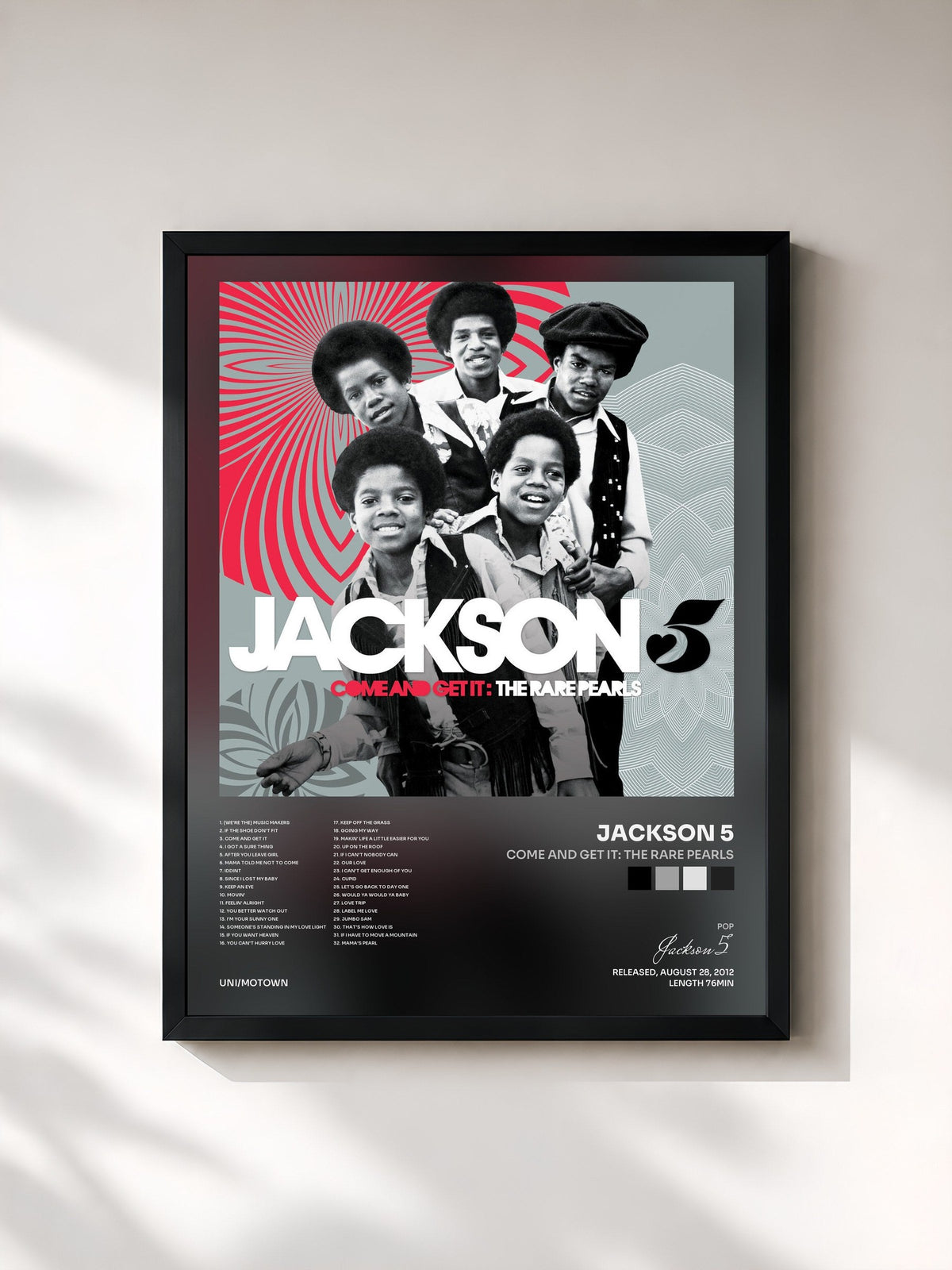 #noir Tableau de l'album Come And Get It: The Rare Pearls de Jackson 5, cadre noir, imprimé et encadré en France
