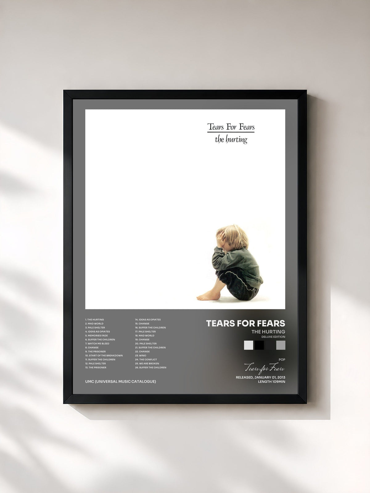 #noir The Hurting (Deluxe Edition) by Tears for Fears as a framed art print, black frame, printed and framed in France