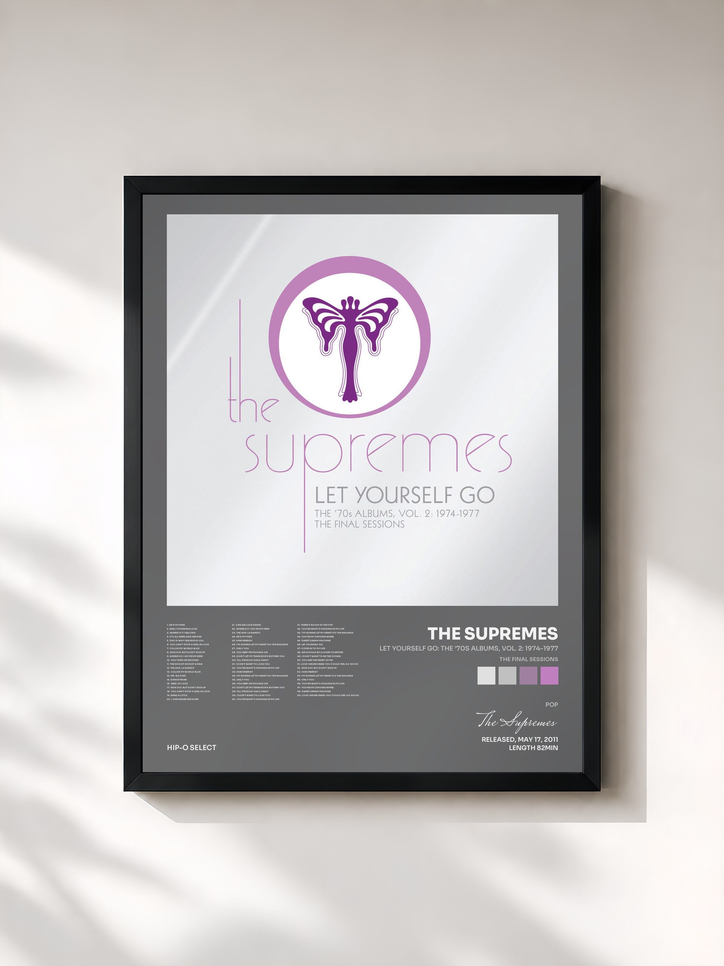 #noir Tableau de l'album Let Yourself Go: The ’70s Albums, Vol. 2: 1974-1977 (The Final Sessions) de The Supremes, cadre noir, imprimé et encadré en France
