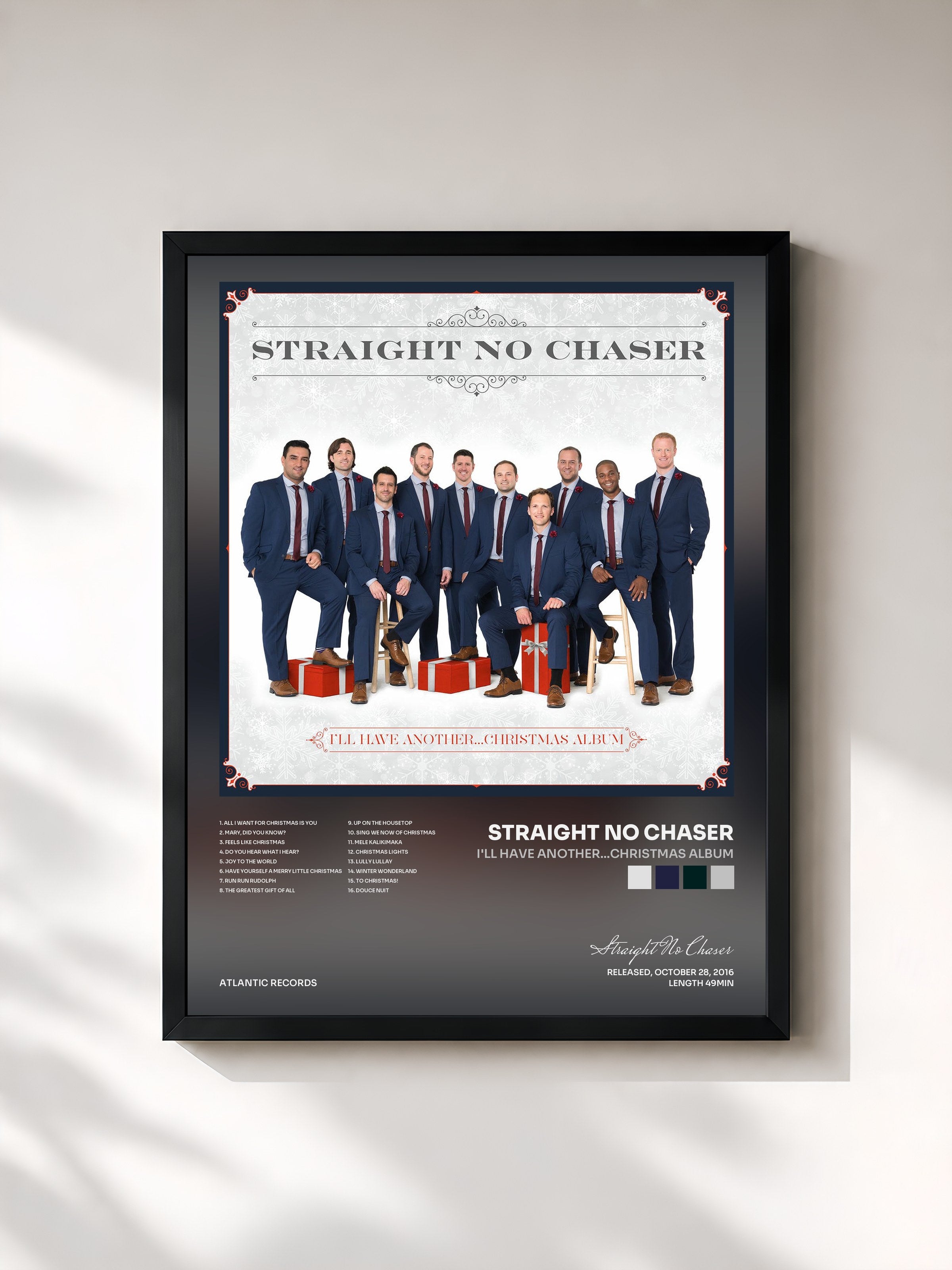 #noir Tableau de l'album I'll Have Another...Christmas Album de Straight No Chaser, cadre noir, imprimé et encadré en France