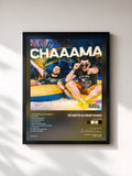 #noir Tableau de l'album Chaaama de Zé Neto & Cristiano, cadre noir, imprimé et encadré en France