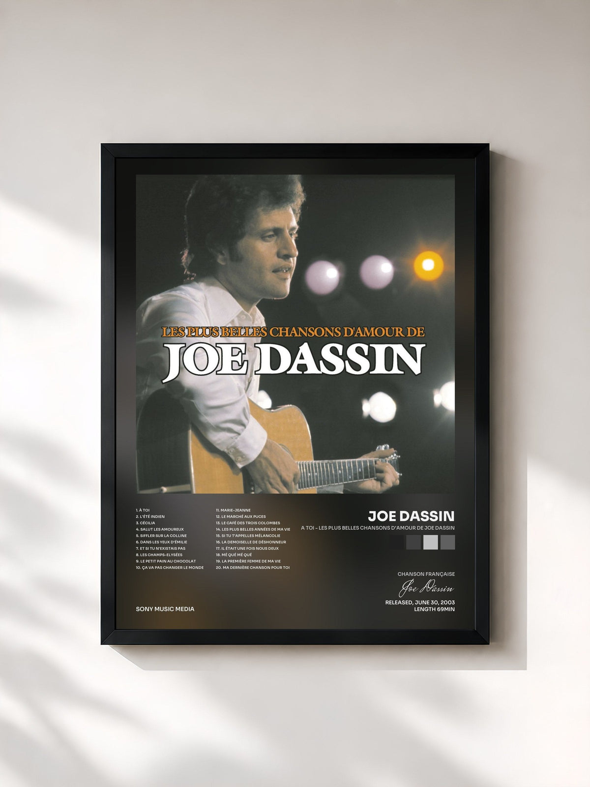 #noir A toi - Les plus belles chansons d'Amour by Joe Dassin de Joe Dassin as a framed art print, black frame, printed and framed in France