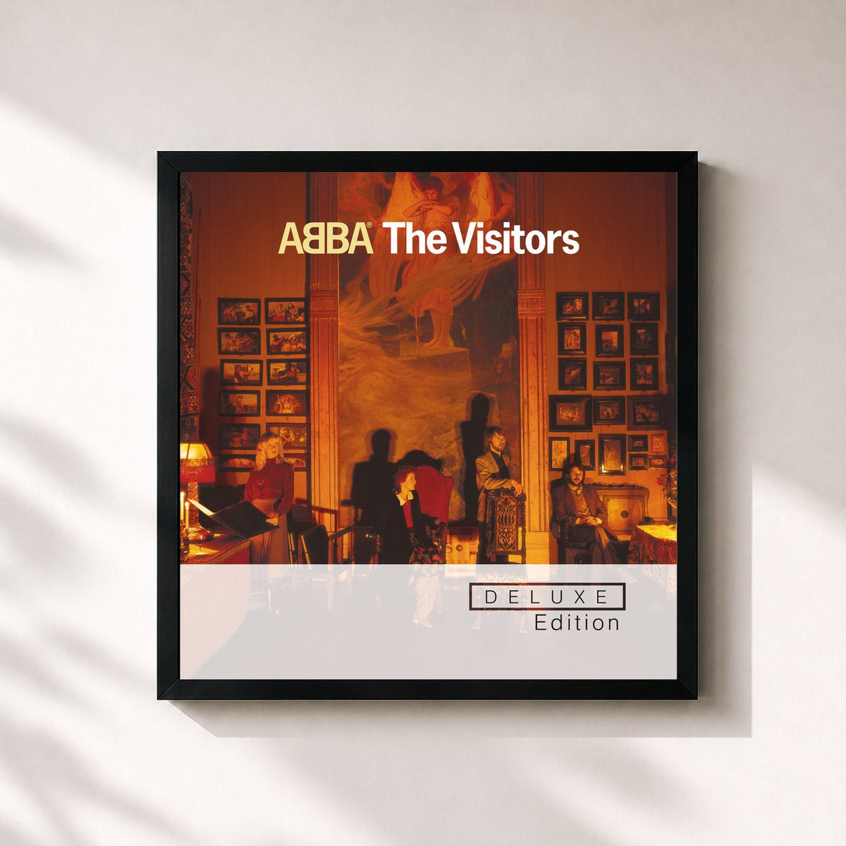 #noir Tableau carré de l'album The Visitors (Deluxe Edition) de ABBA, cadre noir 32x32 cm