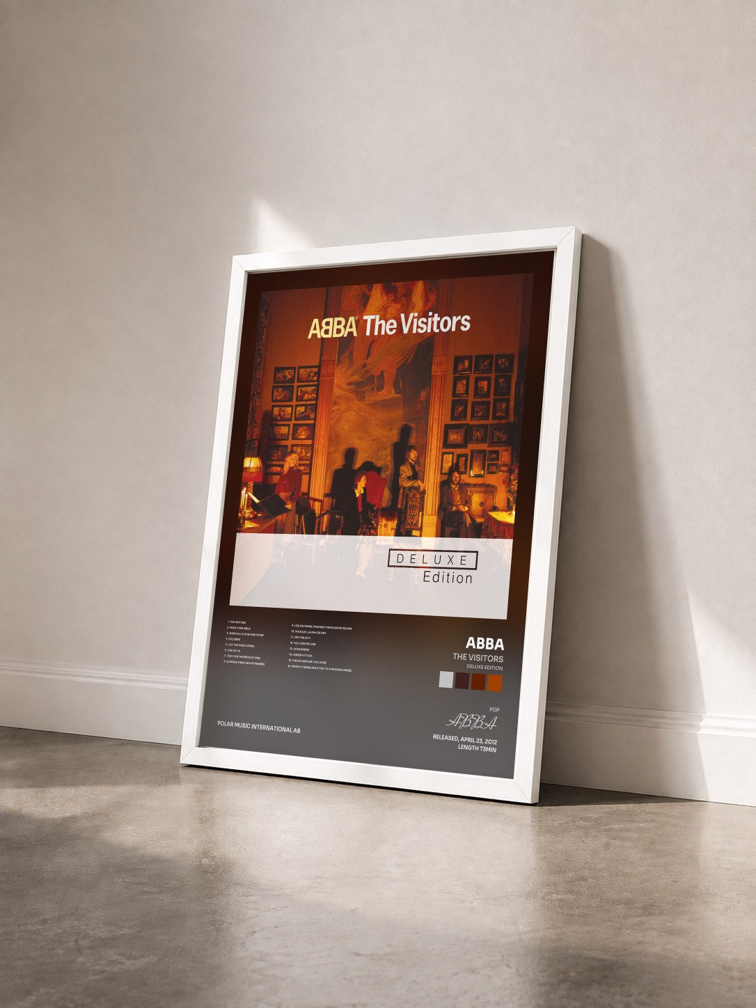 #blanc Tableau de l'album The Visitors (Deluxe Edition) de ABBA vu de trois quarts, cadre blanc