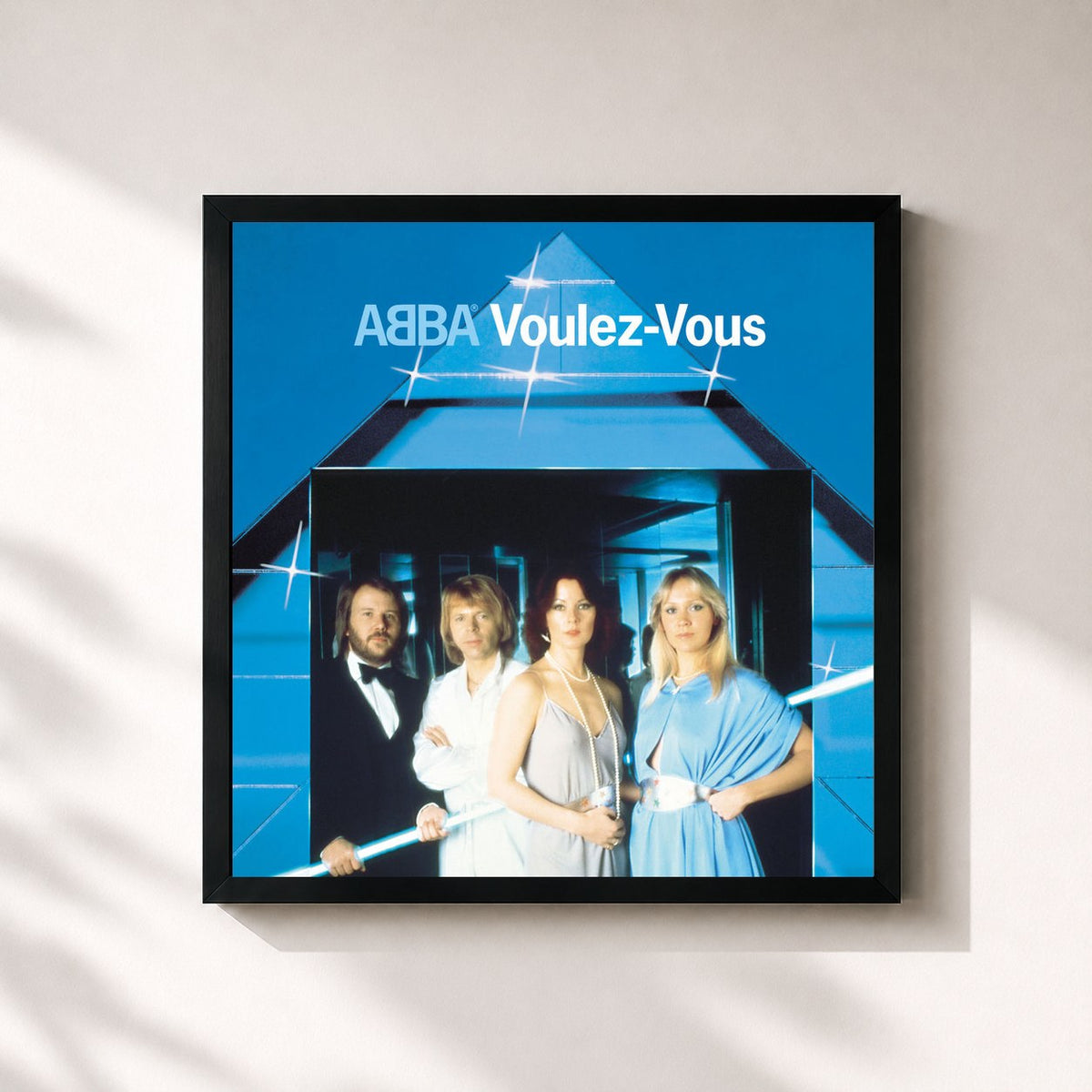 #noir Tableau carré de l'album Voulez-Vous de ABBA, cadre noir 32x32 cm