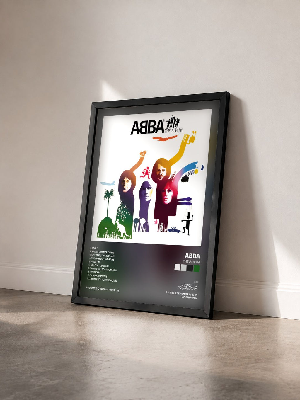 #noir Tableau de l'album The Album de ABBA vu de trois quarts, cadre noir