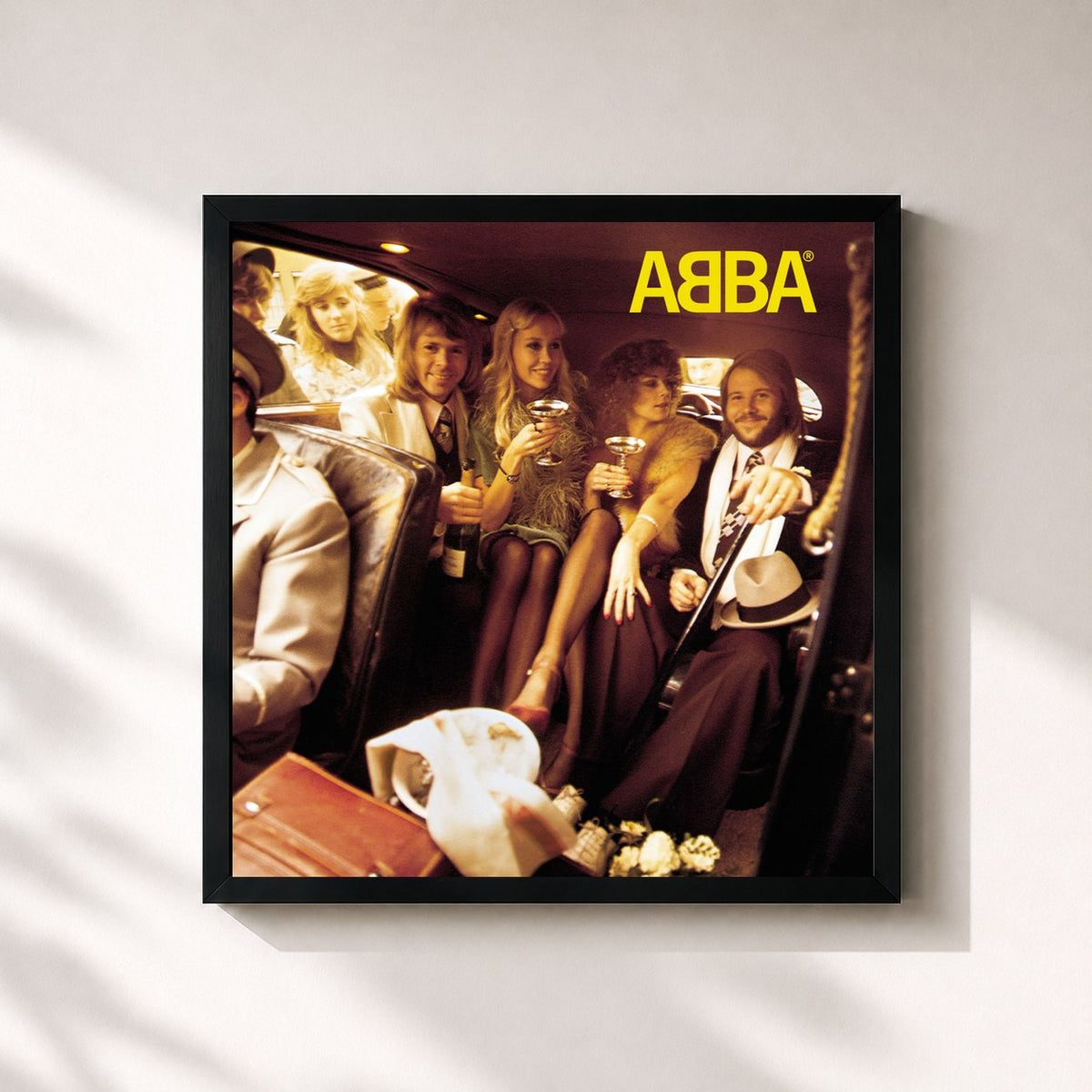 #noir Tableau carré de l'album Abba de ABBA, cadre noir 32x32 cm