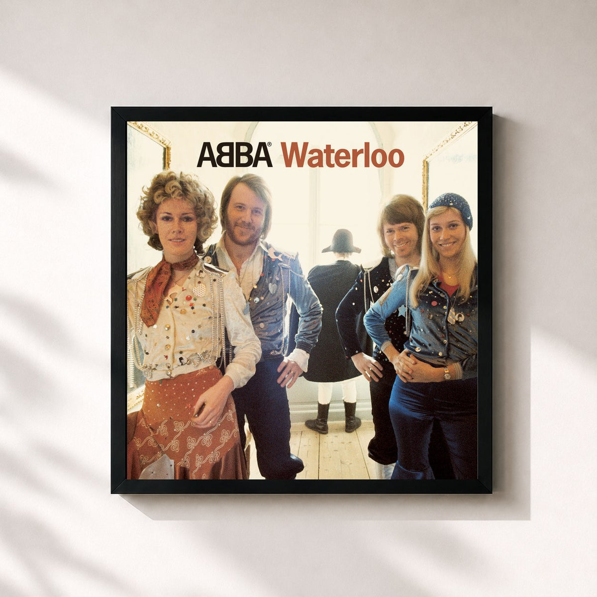 #noir Tableau carré de l'album Waterloo (Deluxe Edition) de ABBA, cadre noir 32x32 cm