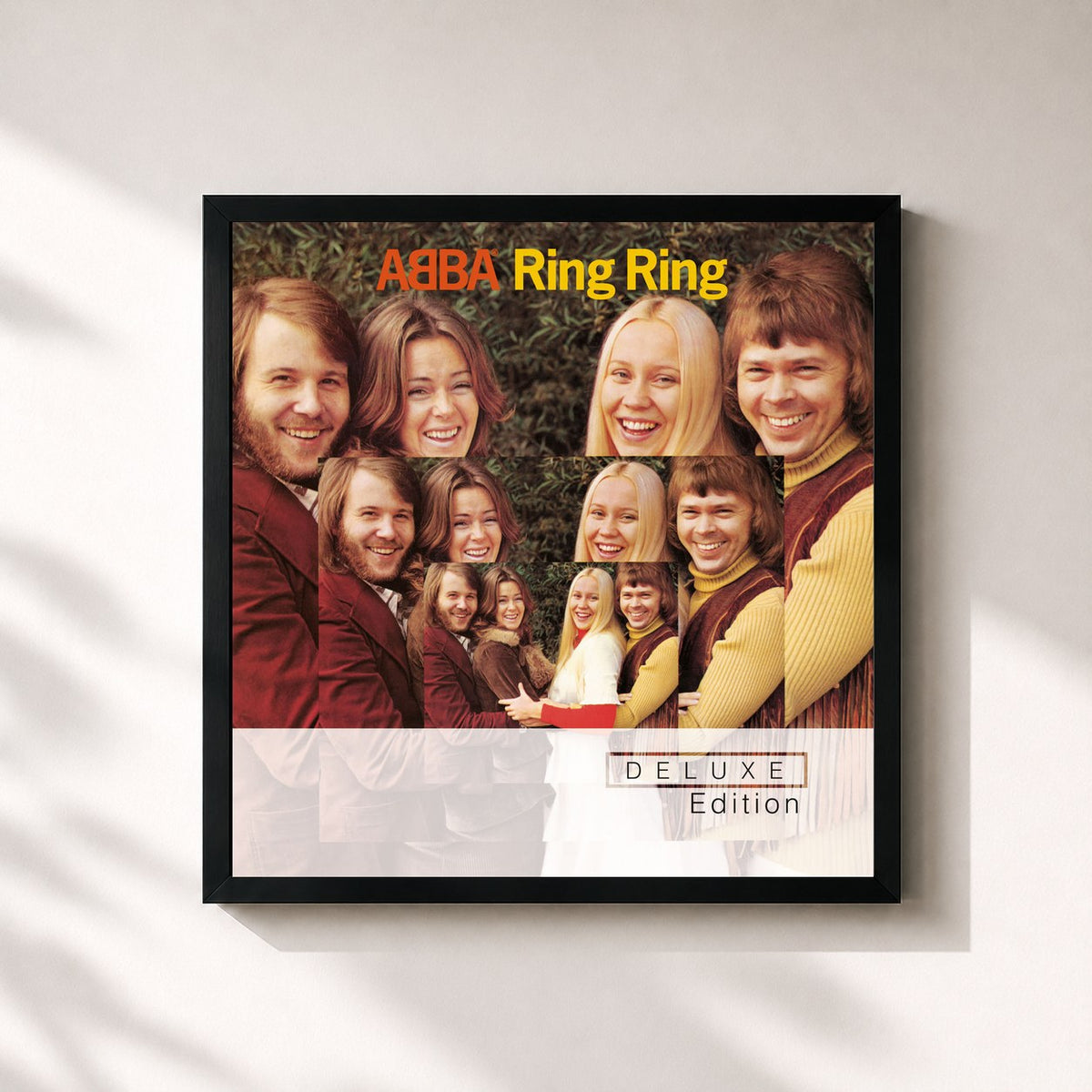 #noir Tableau carré de l'album Ring Ring (Deluxe Edition) de ABBA, cadre noir 32x32 cm