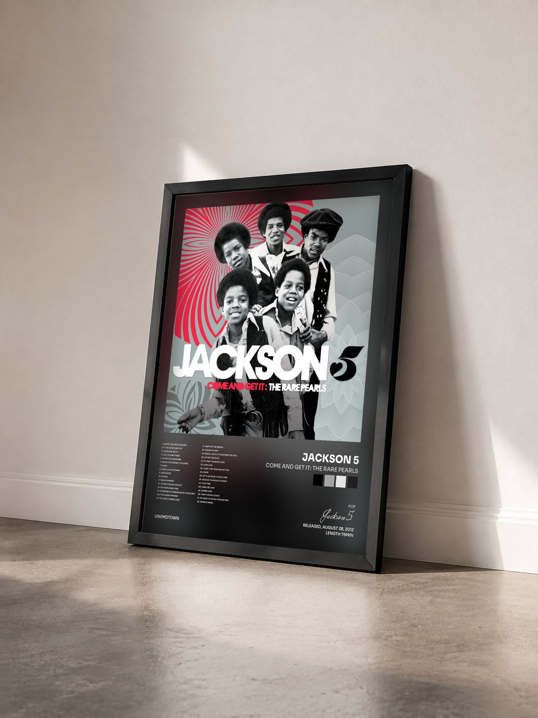 #noir Tableau de l'album Come And Get It: The Rare Pearls de Jackson 5 vu de trois quarts, cadre noir